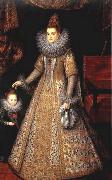 POURBUS, Frans the Younger Portrait of Isabella Clara Eugenia of Austria with her Dwarf oil on canvas